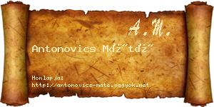 Antonovics Máté névjegykártya